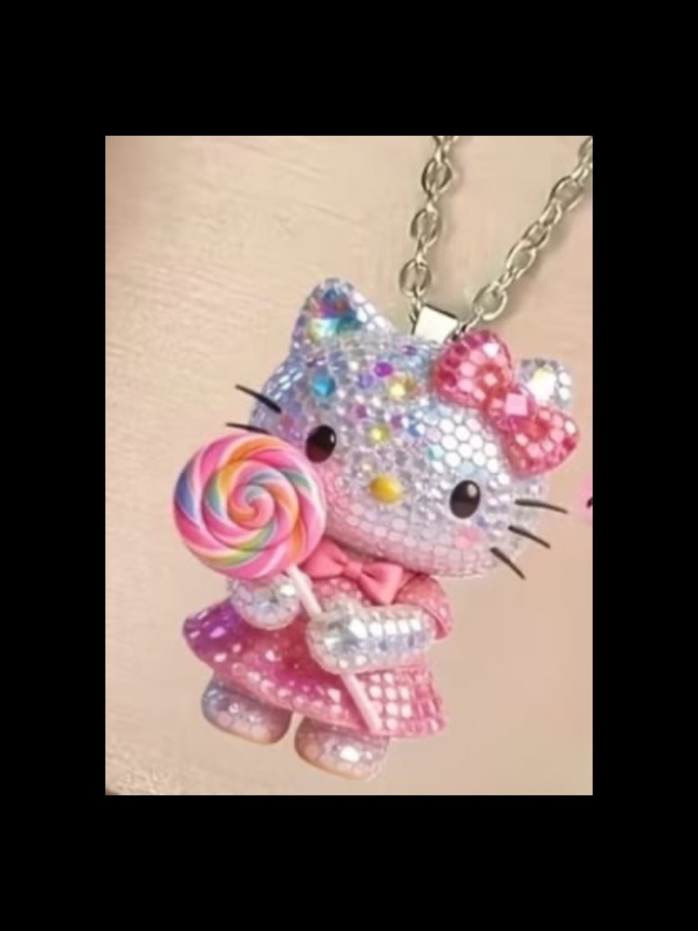 New! 2D Flat, Women'S Fashion Pendant, Holding Lollipop Acrylic Flat Necklace.